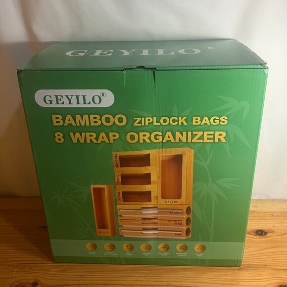 GEYILO 8 in 1 Bag Organizer Storage for Kitchen Drawer Organization, Bamboo Foil - Picture 2 of 2